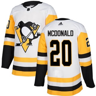 Men's Ab Mcdonald Pittsburgh Penguins Adidas Away Jersey - Authentic White