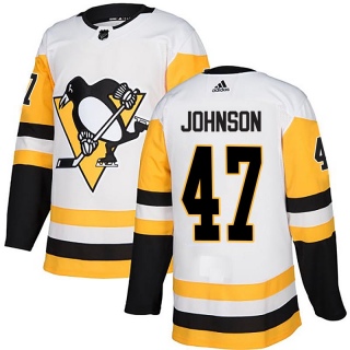 Men's Adam Johnson Pittsburgh Penguins Adidas Away Jersey - Authentic White