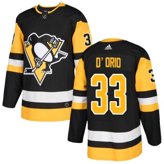 Men's Alex D'Orio Pittsburgh Penguins Adidas Home Jersey - Authentic Black