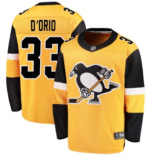 Men's Alex D'Orio Pittsburgh Penguins Fanatics Branded Alternate Jersey - Breakaway Gold