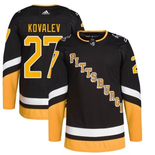 Men's Alex Kovalev Pittsburgh Penguins Adidas 2021/22 Alternate Primegreen Pro Player Jersey - Authentic Black