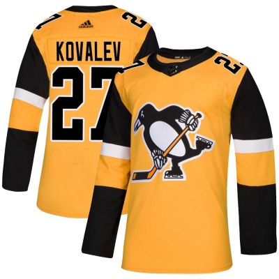 Men's Alex Kovalev Pittsburgh Penguins Adidas Alternate Jersey - Authentic Gold