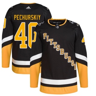 Men's Alexander Pechurskiy Pittsburgh Penguins Adidas 2021/22 Alternate Primegreen Pro Player Jersey - Authentic Black