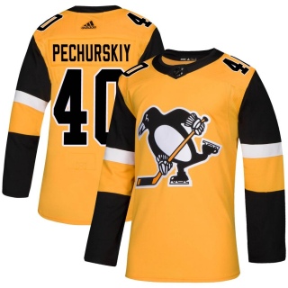 Men's Alexander Pechurskiy Pittsburgh Penguins Adidas Alternate Jersey - Authentic Gold