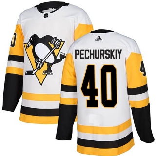 Men's Alexander Pechurskiy Pittsburgh Penguins Adidas Away Jersey - Authentic White