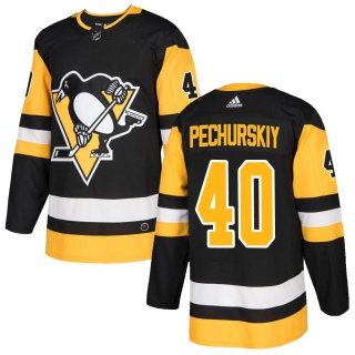 Men's Alexander Pechurskiy Pittsburgh Penguins Adidas Home Jersey - Authentic Black