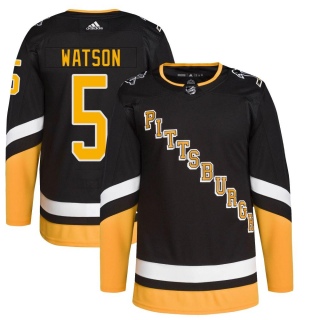 Men's Bryan Watson Pittsburgh Penguins Adidas 2021/22 Alternate Primegreen Pro Player Jersey - Authentic Black