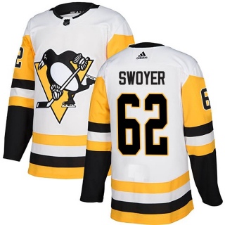 Men's Colin Swoyer Pittsburgh Penguins Adidas Away Jersey - Authentic White