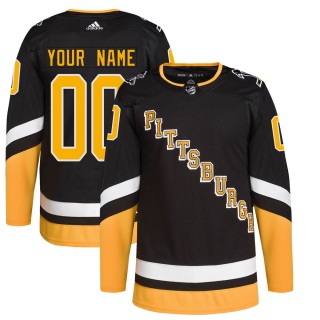 Men's Custom Pittsburgh Penguins Adidas Custom 2021/22 Alternate Primegreen Pro Player Jersey - Authentic Black