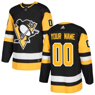 Men's Custom Pittsburgh Penguins Adidas Custom Home Jersey - Authentic Black
