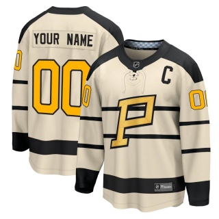 Men's Custom Pittsburgh Penguins Fanatics Branded Custom 2023 Winter Classic Jersey - Cream