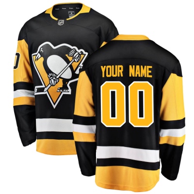 Men's Custom Pittsburgh Penguins Fanatics Branded Custom Home Jersey - Breakaway Black