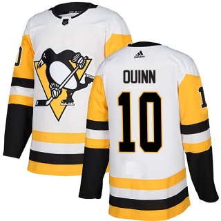 Men's Dan Quinn Pittsburgh Penguins Adidas Away Jersey - Authentic White