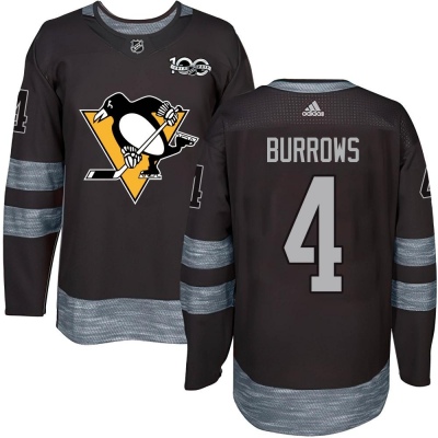 Men's Dave Burrows Pittsburgh Penguins 1917- 100th Anniversary Jersey - Authentic Black