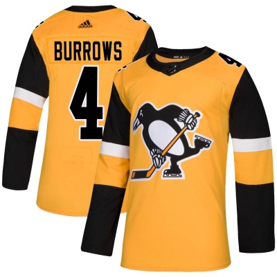 Men's Dave Burrows Pittsburgh Penguins Adidas Alternate Jersey - Authentic Gold