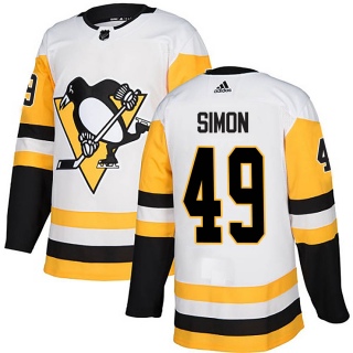 Men's Dominik Simon Pittsburgh Penguins Adidas Away Jersey - Authentic White