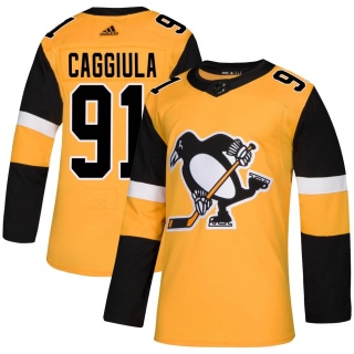 Men's Drake Caggiula Pittsburgh Penguins Adidas Alternate Jersey - Authentic Gold