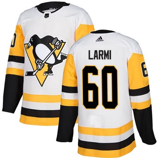 Men's Emil Larmi Pittsburgh Penguins Adidas Away Jersey - Authentic White