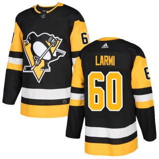 Men's Emil Larmi Pittsburgh Penguins Adidas Home Jersey - Authentic Black