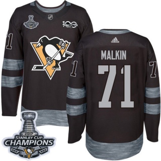 Men's Evgeni Malkin Pittsburgh Penguins Adidas 1917- 100th Anniversary Stanley Cup Champions Jersey - Authentic Black