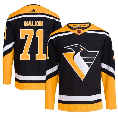 Men's Evgeni Malkin Pittsburgh Penguins Adidas Reverse Retro 2.0 Jersey - Authentic Black