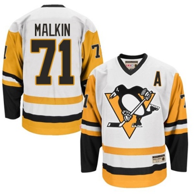 Men's Evgeni Malkin Pittsburgh Penguins CCM Throwback Jersey - Premier White