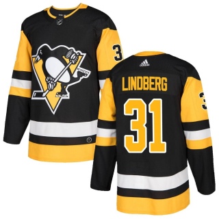 Men's Filip Lindberg Pittsburgh Penguins Adidas Home Jersey - Authentic Black