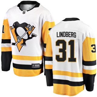Men's Filip Lindberg Pittsburgh Penguins Fanatics Branded Away Jersey - Breakaway White