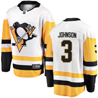 Men's Jack Johnson Pittsburgh Penguins Fanatics Branded Away Jersey - Breakaway White