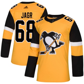 Men's Jaromir Jagr Pittsburgh Penguins Adidas Alternate Jersey - Authentic Gold