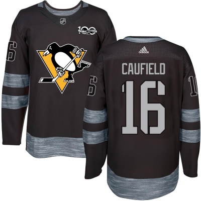 Men's Jay Caufield Pittsburgh Penguins 1917- 100th Anniversary Jersey - Authentic Black