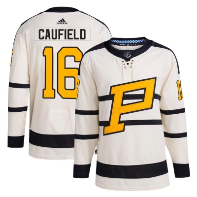 Men's Jay Caufield Pittsburgh Penguins Adidas 2023 Winter Classic Jersey - Authentic Cream