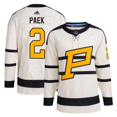 Men's Jim Paek Pittsburgh Penguins Adidas 2023 Winter Classic Jersey - Authentic Cream