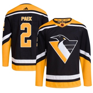 Men's Jim Paek Pittsburgh Penguins Adidas Reverse Retro 2.0 Jersey - Authentic Black