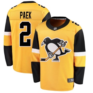 Men's Jim Paek Pittsburgh Penguins Fanatics Branded Alternate Jersey - Breakaway Gold