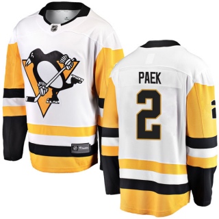 Men's Jim Paek Pittsburgh Penguins Fanatics Branded Away Jersey - Breakaway White