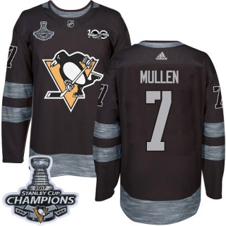 Men's Joe Mullen Pittsburgh Penguins Adidas 1917- 100th Anniversary Stanley Cup Champions Jersey - Authentic Black
