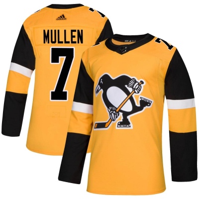 Men's Joe Mullen Pittsburgh Penguins Adidas Alternate Jersey - Authentic Gold