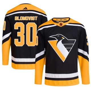 Men's Joel Blomqvist Pittsburgh Penguins Adidas Reverse Retro 2.0 Jersey - Authentic Black