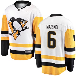 Men's John Marino Pittsburgh Penguins Fanatics Branded Away Jersey - Breakaway White