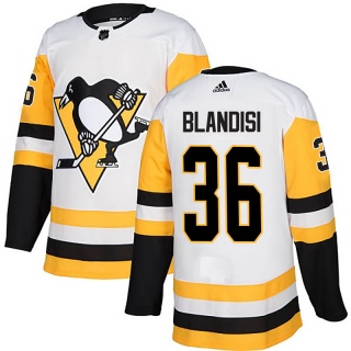Men's Joseph Blandisi Pittsburgh Penguins Adidas Away Jersey - Authentic White