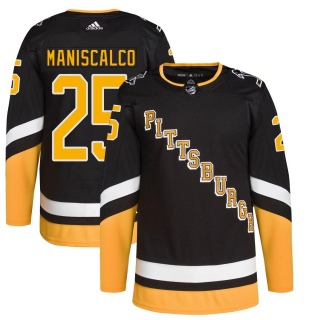 Men's Josh Maniscalco Pittsburgh Penguins Adidas 2021/22 Alternate Primegreen Pro Player Jersey - Authentic Black