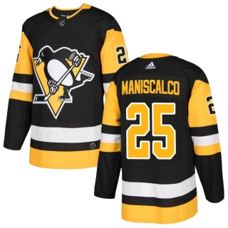 Men's Josh Maniscalco Pittsburgh Penguins Adidas Home Jersey - Authentic Black
