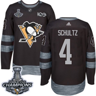 Men's Justin Schultz Pittsburgh Penguins Adidas 1917- 100th Anniversary Stanley Cup Champions Jersey - Authentic Black