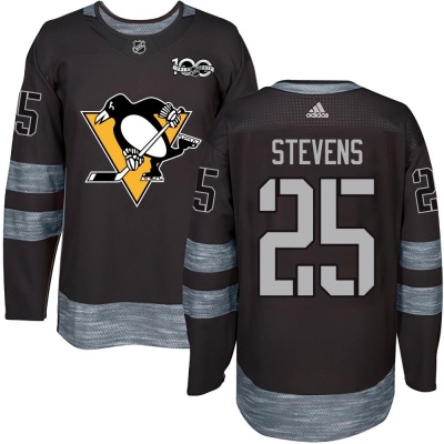 Men's Kevin Stevens Pittsburgh Penguins 1917- 100th Anniversary Jersey - Authentic Black