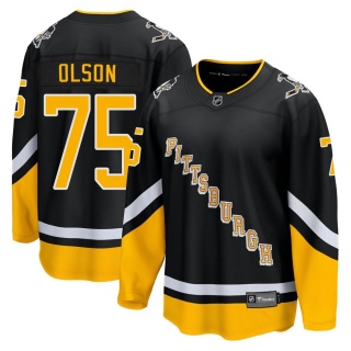 Men's Kyle Olson Pittsburgh Penguins Fanatics Branded 2021/22 Alternate Breakaway Player Jersey - Premier Black