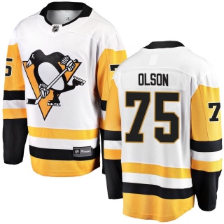 Men's Kyle Olson Pittsburgh Penguins Fanatics Branded Away Jersey - Breakaway White