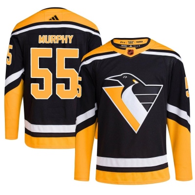 Men's Larry Murphy Pittsburgh Penguins Adidas Reverse Retro 2.0 Jersey - Authentic Black