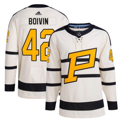 Men's Leo Boivin Pittsburgh Penguins Adidas 2023 Winter Classic Jersey - Authentic Cream