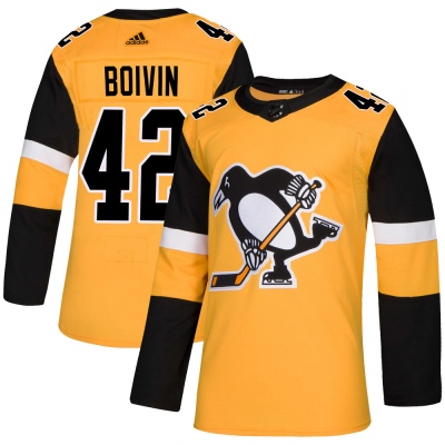 Men's Leo Boivin Pittsburgh Penguins Adidas Alternate Jersey - Authentic Gold